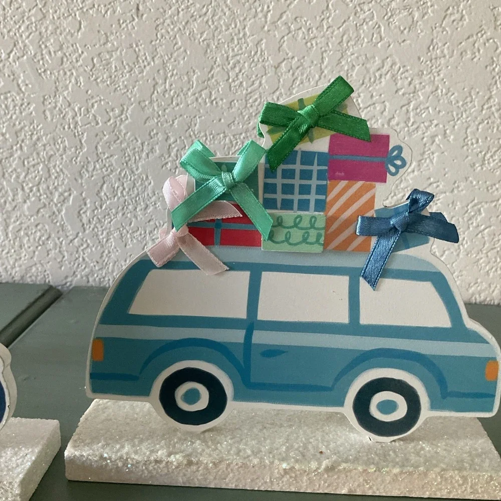 Wondershop by Target Christmas Decor, 3 Car Truck Hauling Christmas New Santa